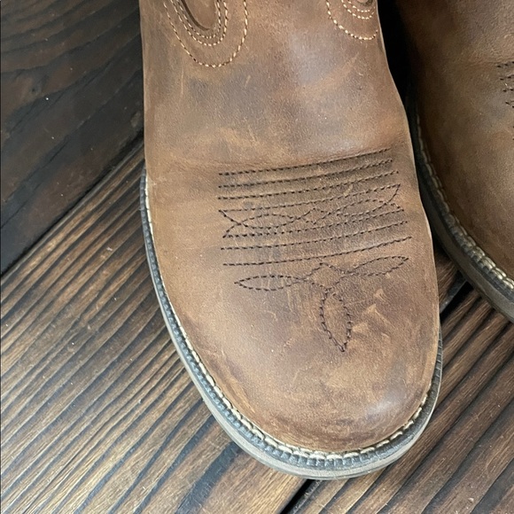 Ariat Anthem Boys Brown Leather Western composite toe Work Boots like new! - Picture 6 of 7